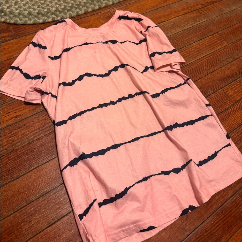 Chic Nation Pink and Black Striped Top